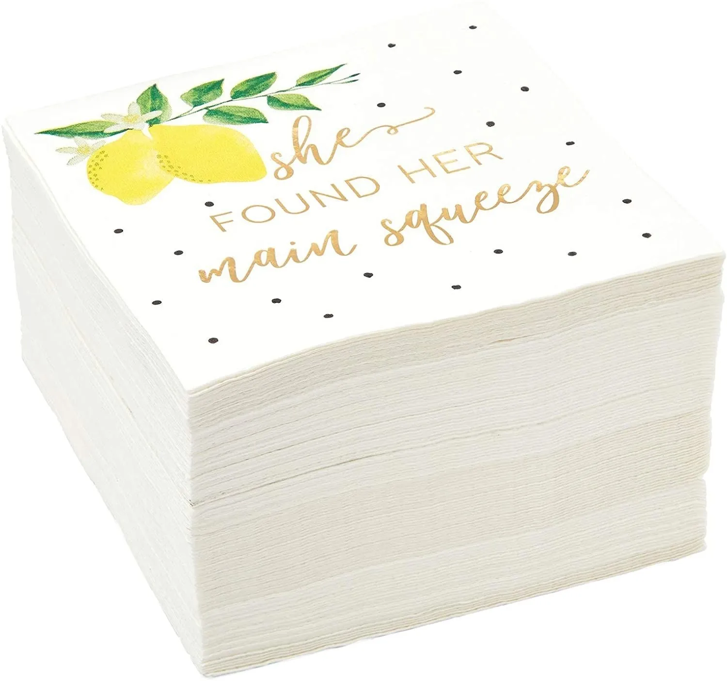 100 Pack She Found Her Main Squeeze Napkins, Lemon Party Supplies for Bridal Shower