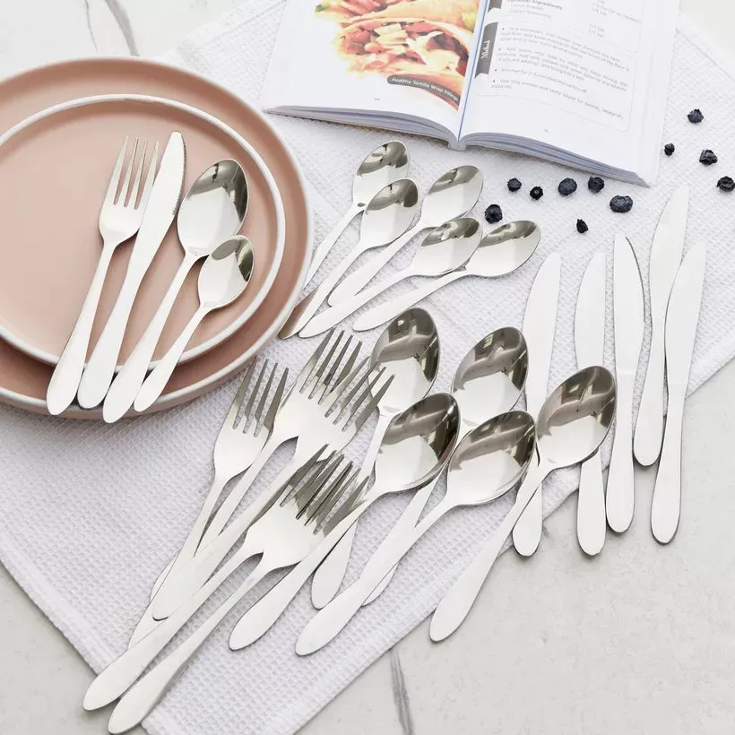 30 Piece Flatware Silverware Set for 6, Stainless Steel Cutlery Set