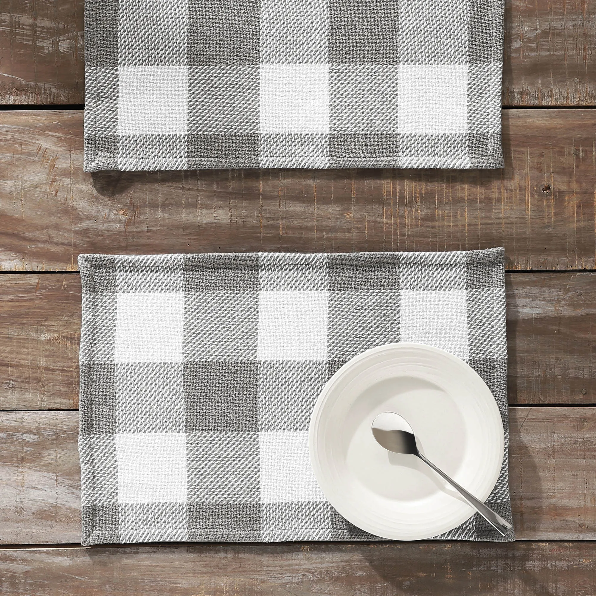 Annie Buffalo Check Grey Placemat Set of 2 13x19