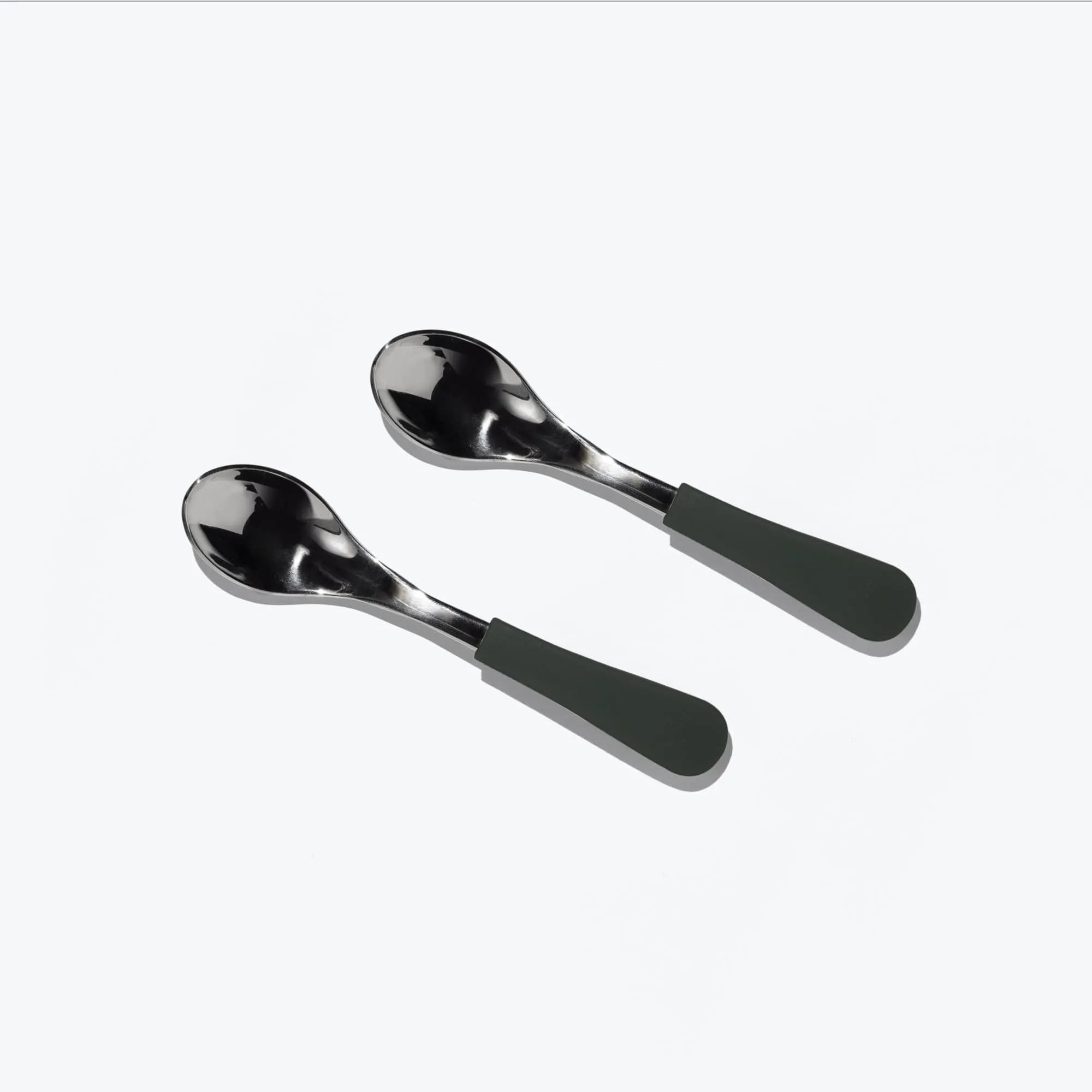 Avanchy Stainless Steel Baby Spoons - Pack of 2 - Black