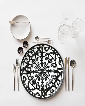 Bibe Unique Black and White Dinner Set