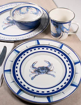 Blue Crab Porcelain Enamelware Dinnerware