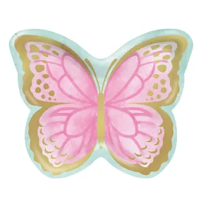 Bulk Shimmering Butterfly Shaped Paper Dinner Plates (96 per Case)