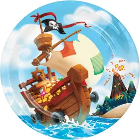 Bulk Treasure Island Pirate Paper Dinner Plates (96 per Case)