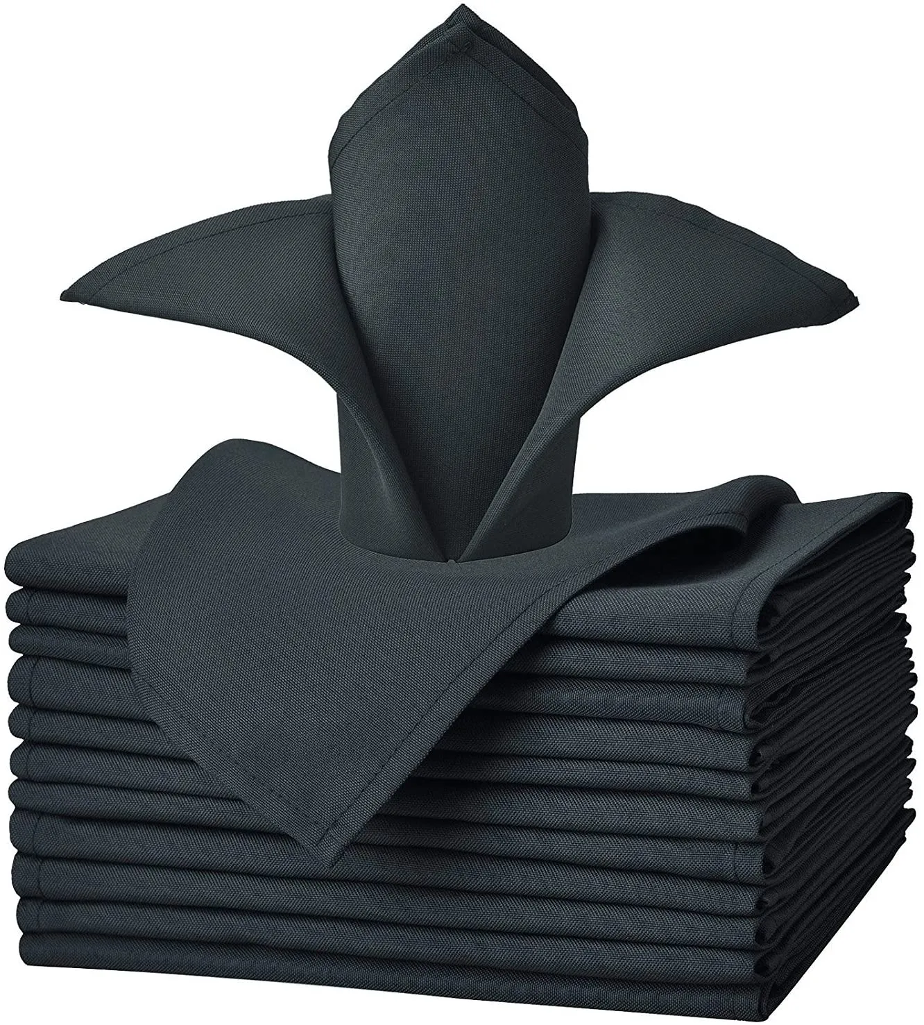 Cloth Napkins - Set of 12 Pieces Solid Polyester Table Napkins - Soft Washable and Reusable