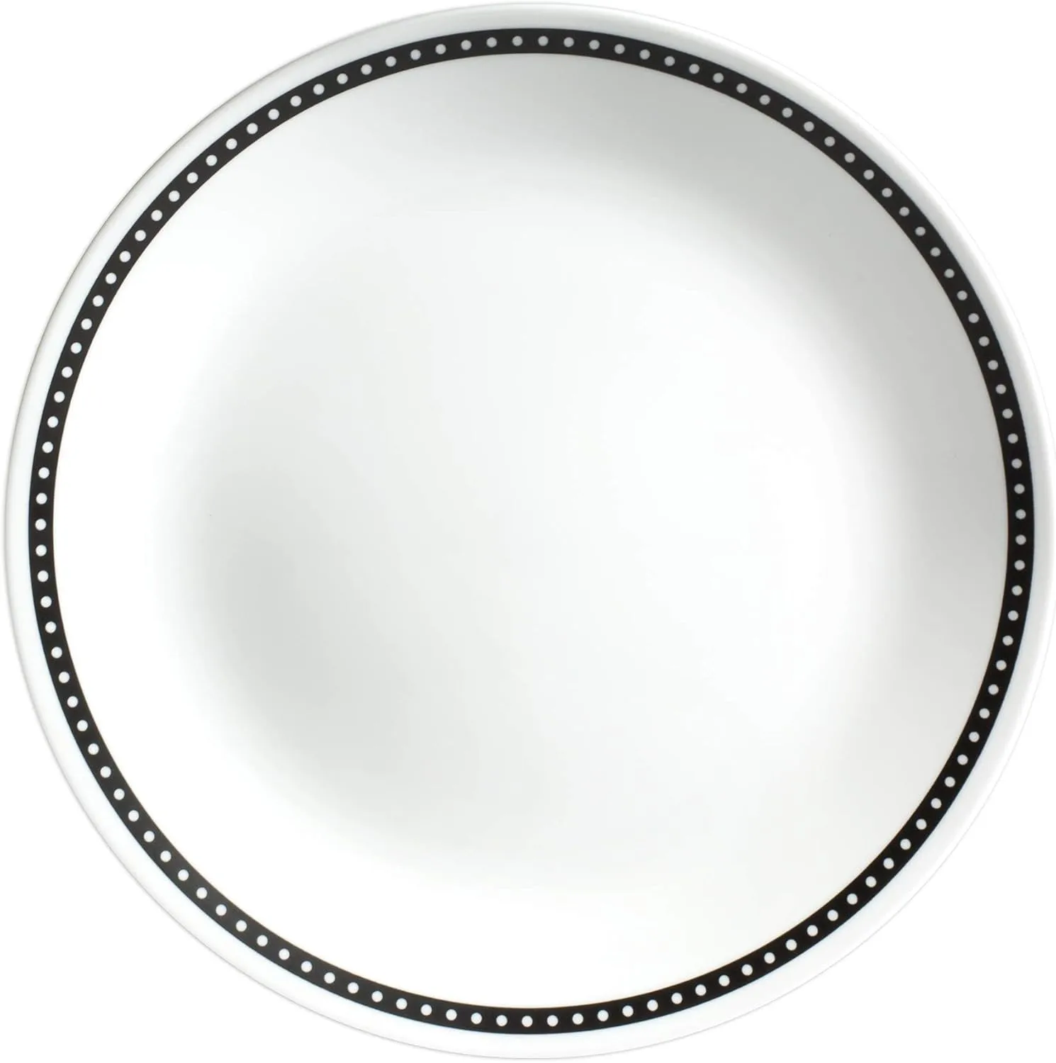 Corelle Vitrelle 18-Piece Service for 6 Dinnerware Set, Triple Layer Glass and Chip Resistant, Lightweight Round Plates and Bowls Set, Black and White