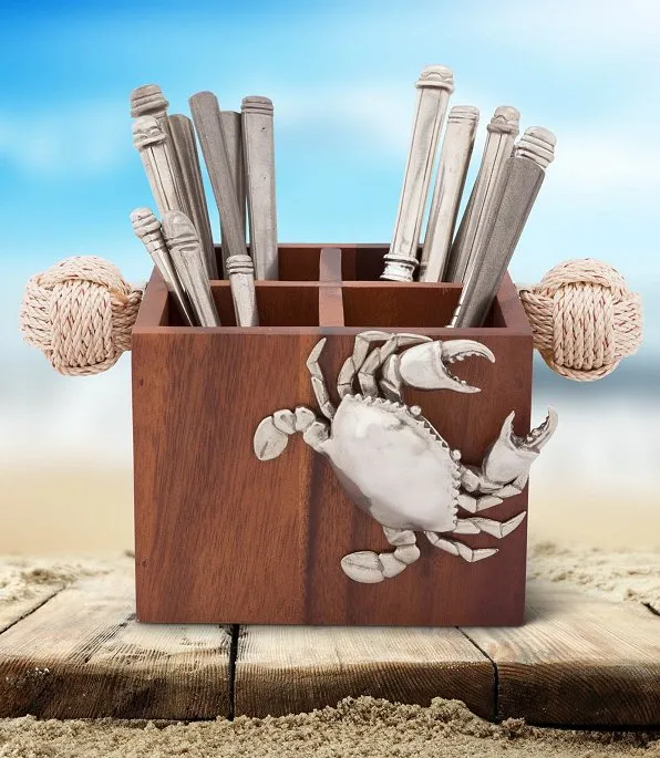 Crabbin' Wooden Flatware Caddy