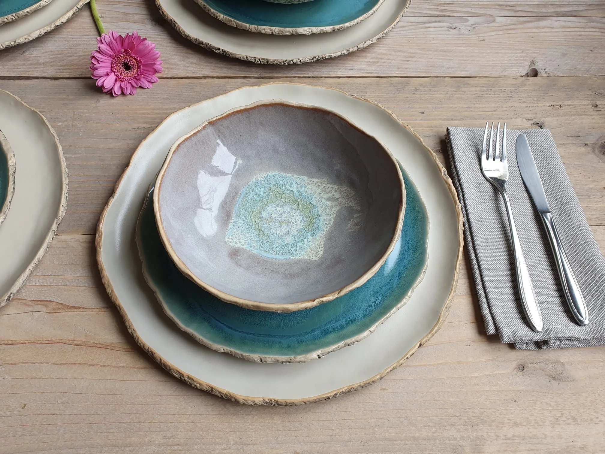 Dinner set Coupe Turquoise - seconds