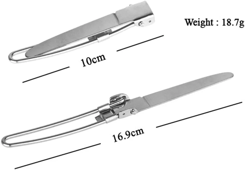 DZRZVD Camp Flatware Sets - Stainless Steel Spoon Fork Knife & Nylon Storage Bag - Foldable   Locking Handle - Ultralight Utensils for Backpacking/Hiking/Camping - 3oz