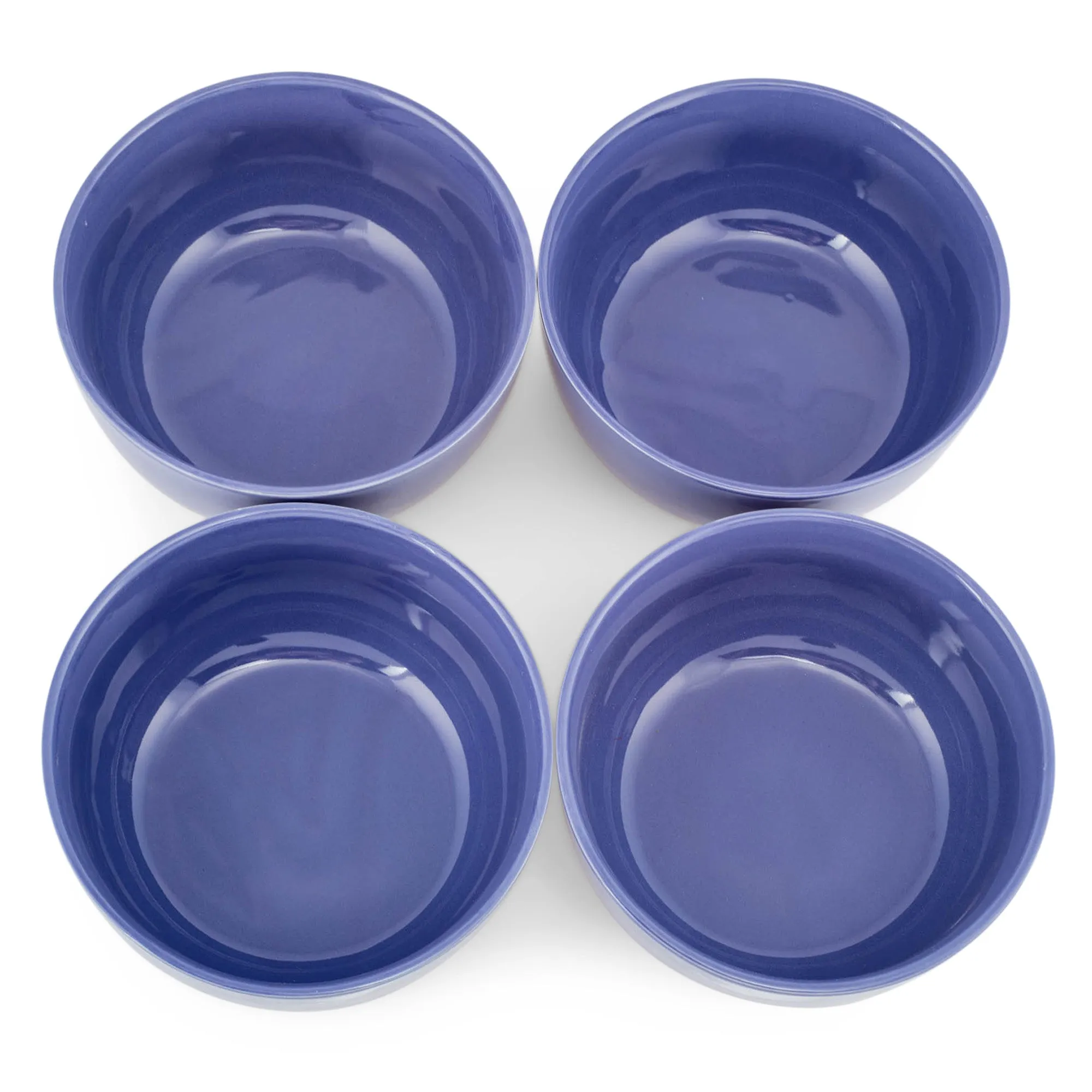 Elanze Designs Bistro Glossy Ceramic 6.5 inch Soup Bowls Set of 4, Purple