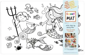 Funny MAT A Fun Table Top Coloring Mat - Mermaid (White, Single)