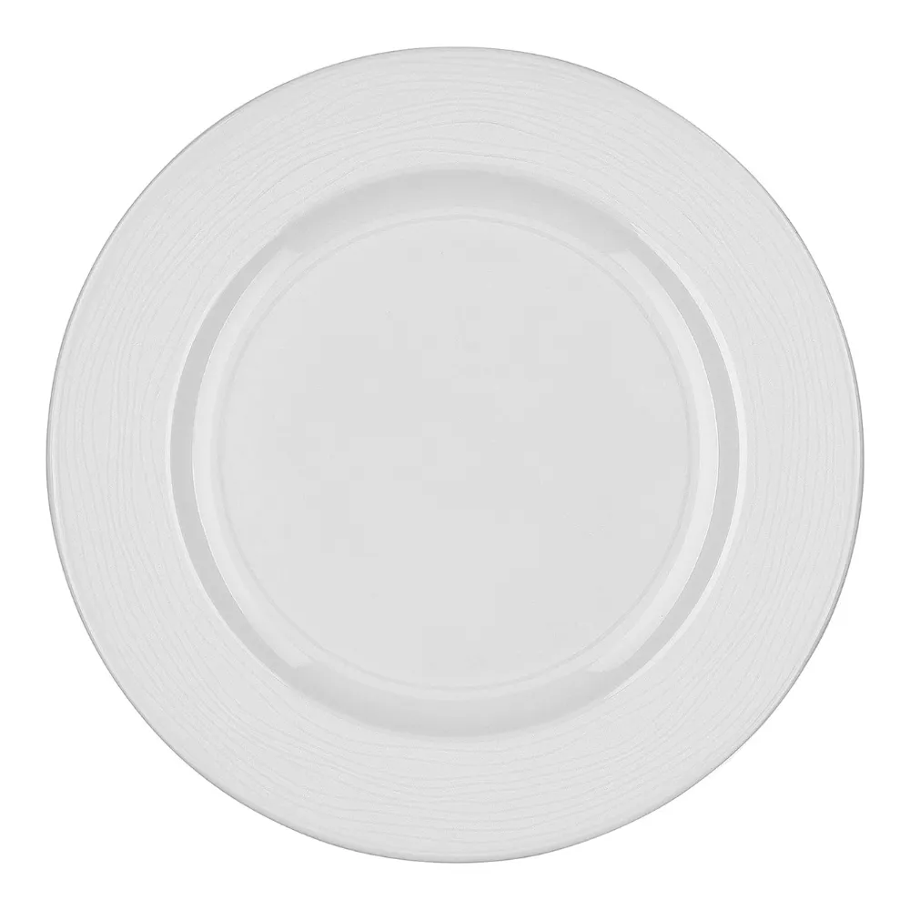 Genevi√®ve Lethu Dinnerware 26cm Porcelain Dinner Plates, Set of 2, White