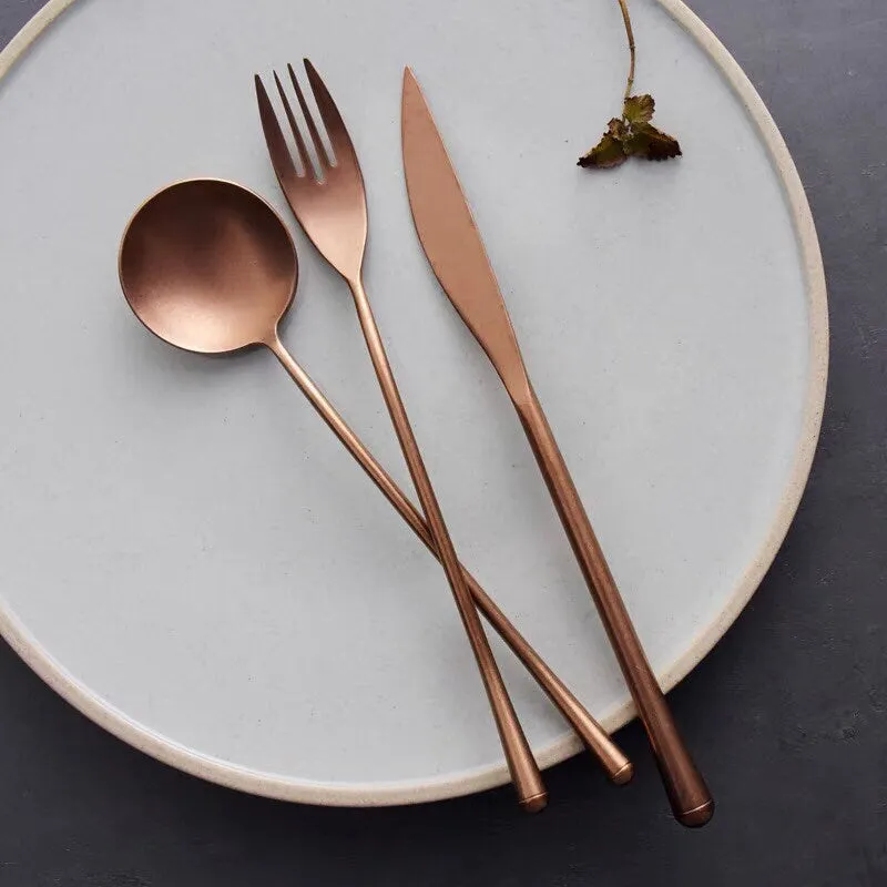 Gohobi A Set of 5 Pieces Rose Gold Stonewashed Cutlery