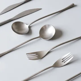 Gohobi A Set of 5 Pieces Stonewashed Stainless Steel Cutlery