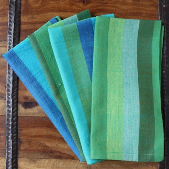 Hand-woven Rainfall Striped Napkins, Set of 4