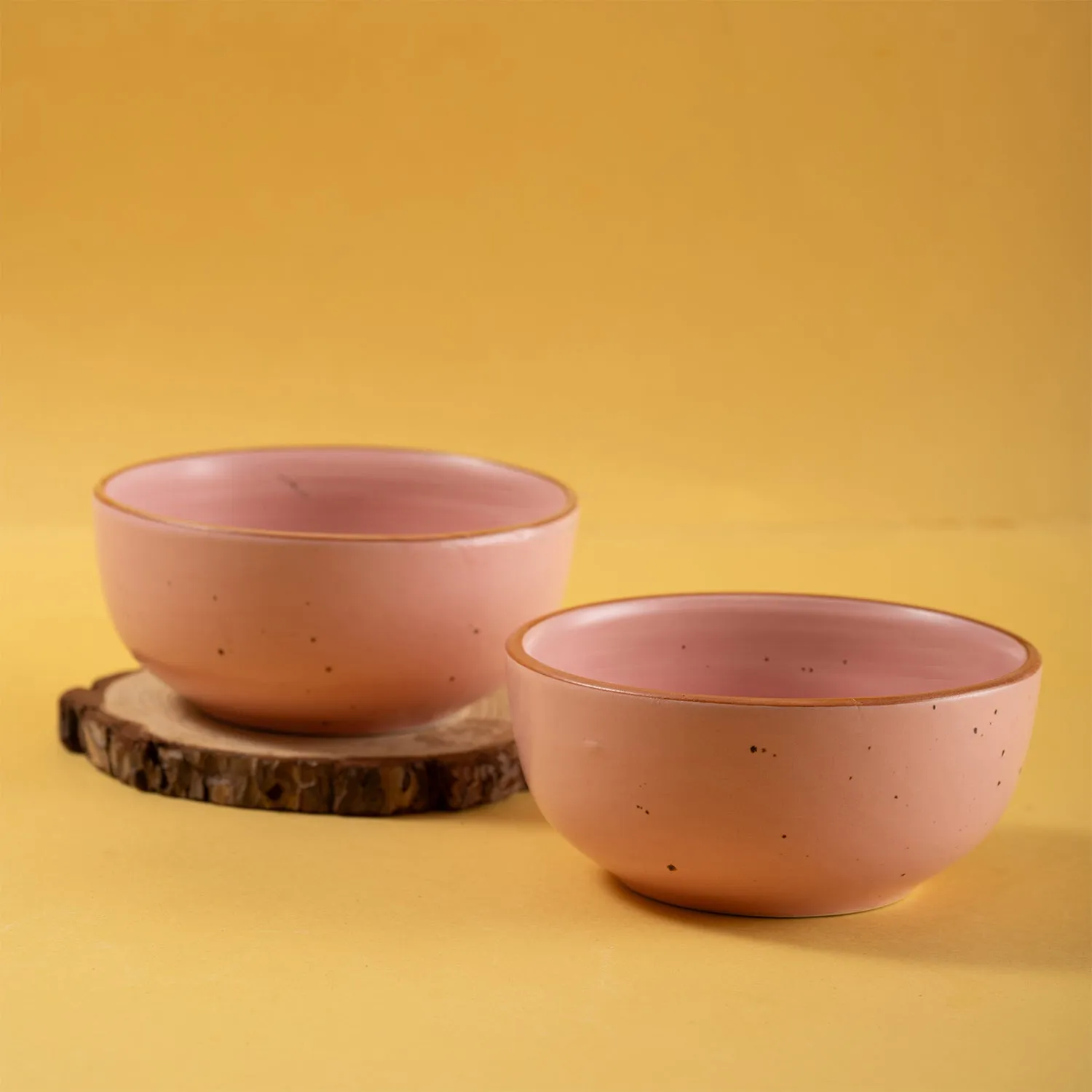 Handmade Ceramic Snack Bowls, Ramen Soup bowls, Serving Bowls, Set of 2, Warm Pink