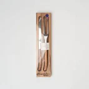 Laguiole Olive Wood Carving Set