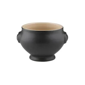 Le Creuset Stoneware Lion Head Soup Bowl Satin Black