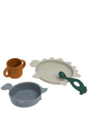 Liewood   Dino Vivi silicone tableware set 