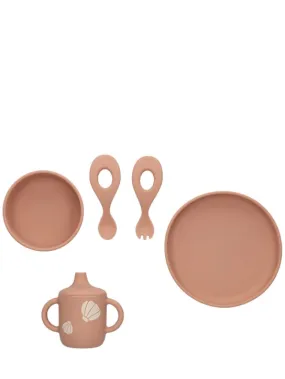 Liewood   Shell print silicone tableware set 