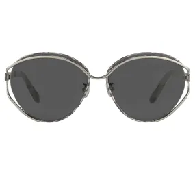 Oscar De La Renta Sunglasses Oval Black White and Grey