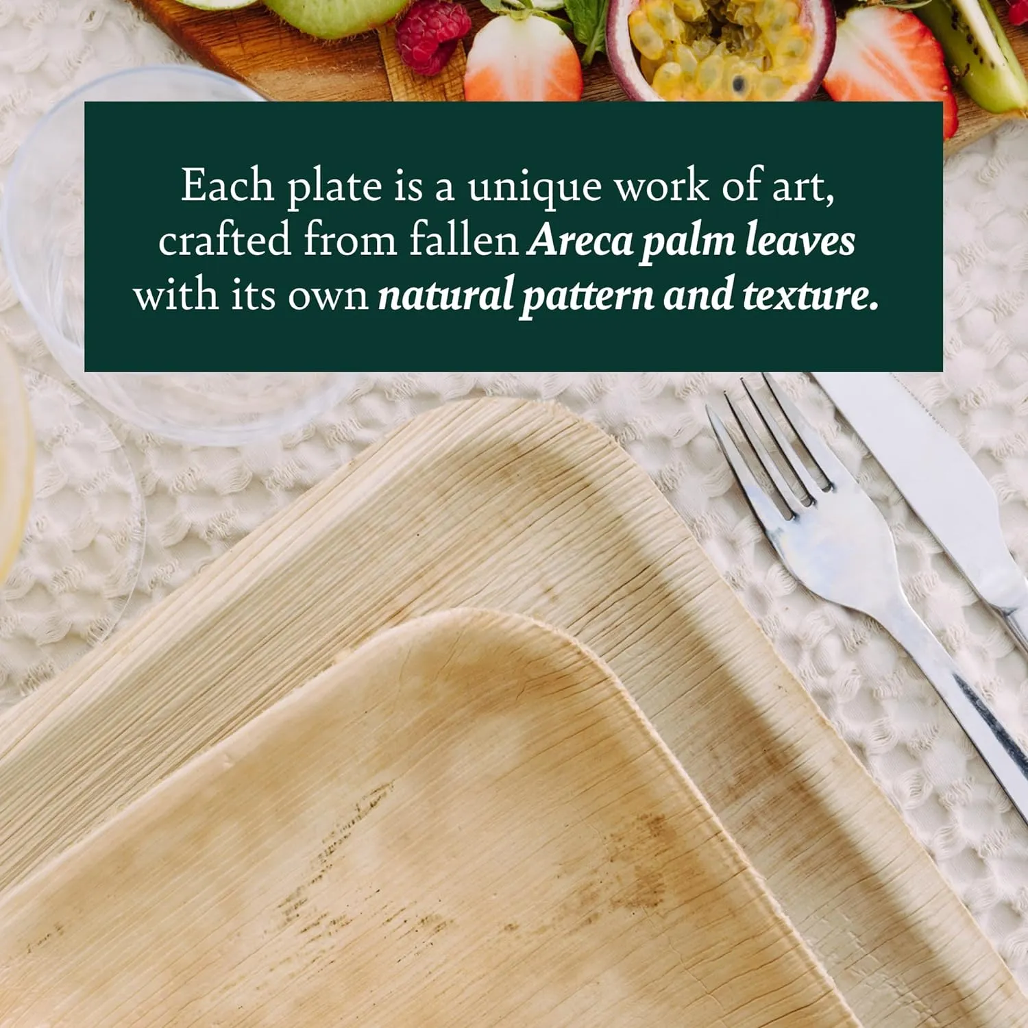 Palm Leaf Disposable Plates - Compostable & Biodegradable