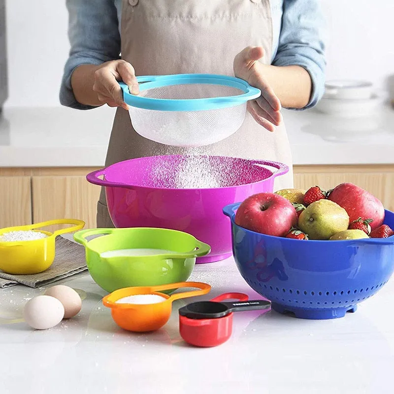 Rainbow Multifunctional Stackable Kitchen Bowl Set