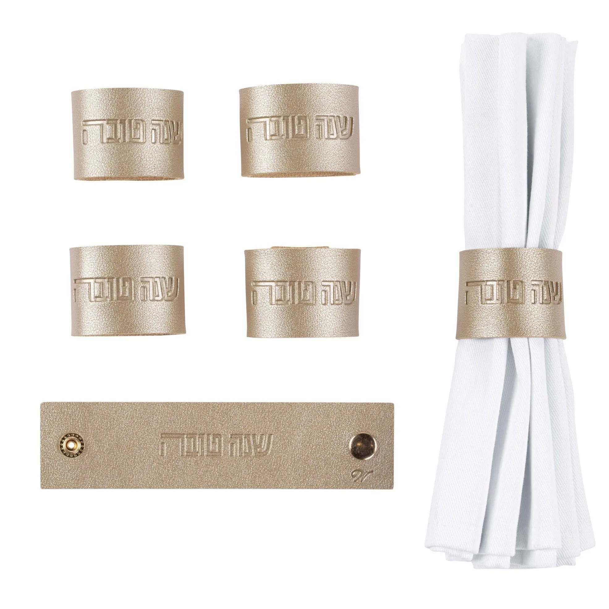 Rosh Hashana Leather Napkin Wraps