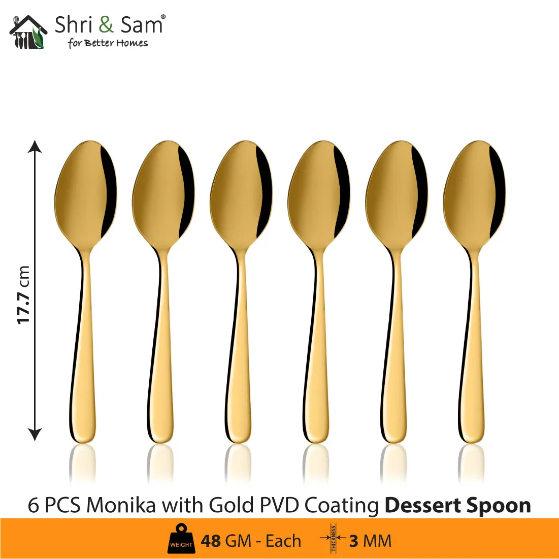 Stainless Steel Cutlery with Gold PVD Coating Monika