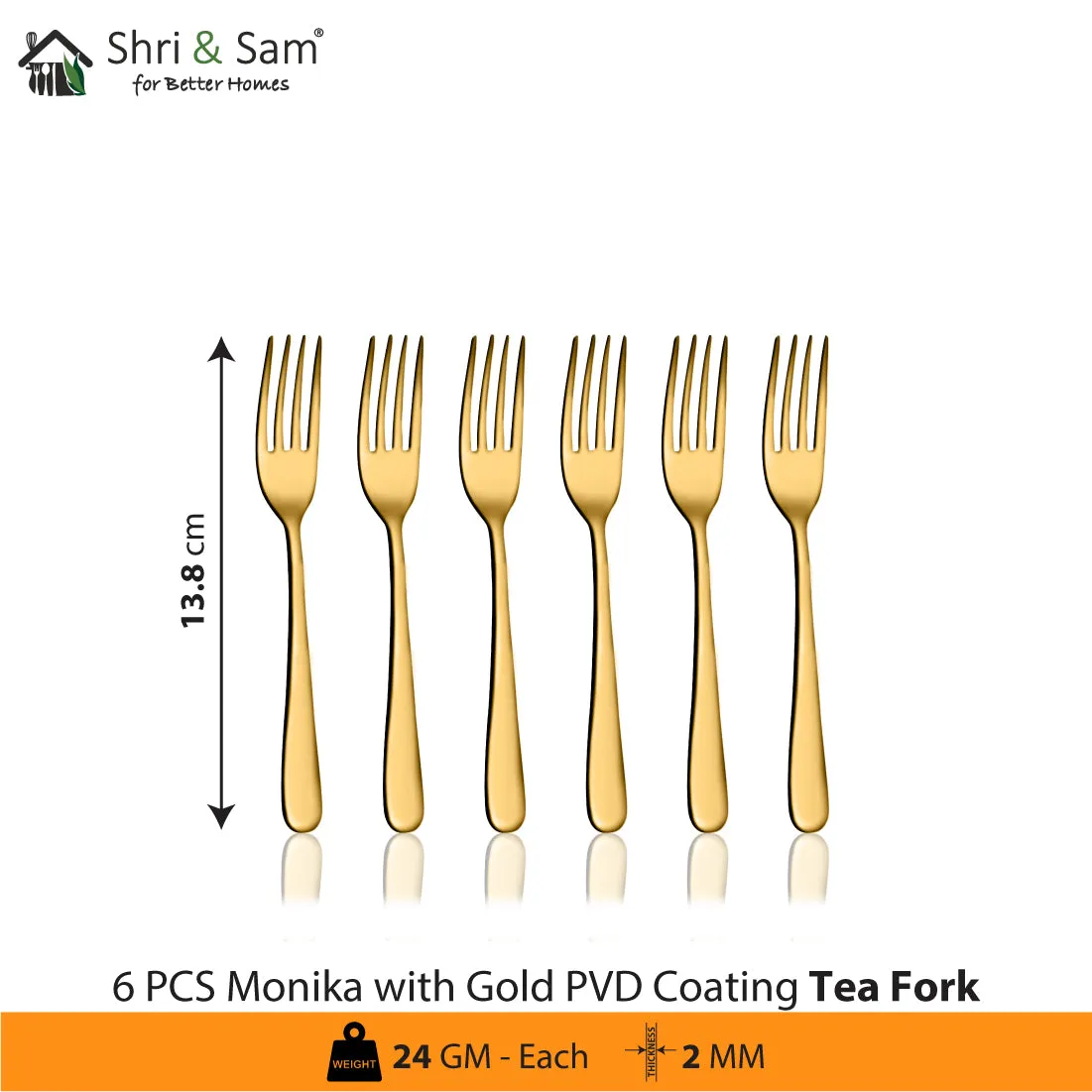 Stainless Steel Cutlery with Gold PVD Coating Monika