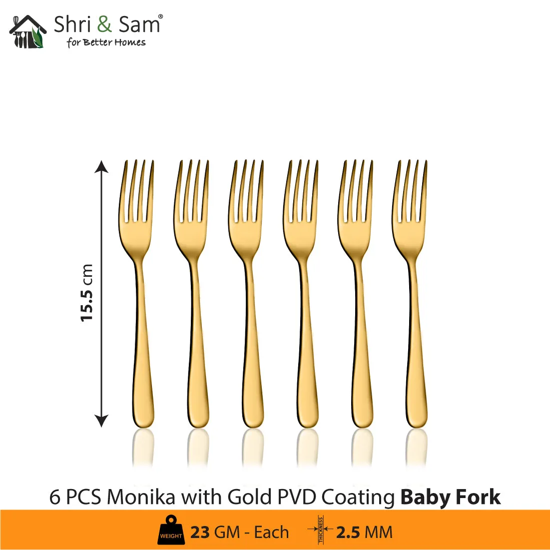 Stainless Steel Cutlery with Gold PVD Coating Monika