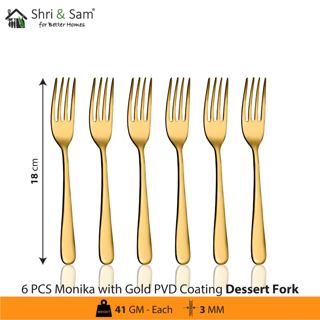 Stainless Steel Cutlery with Gold PVD Coating Monika