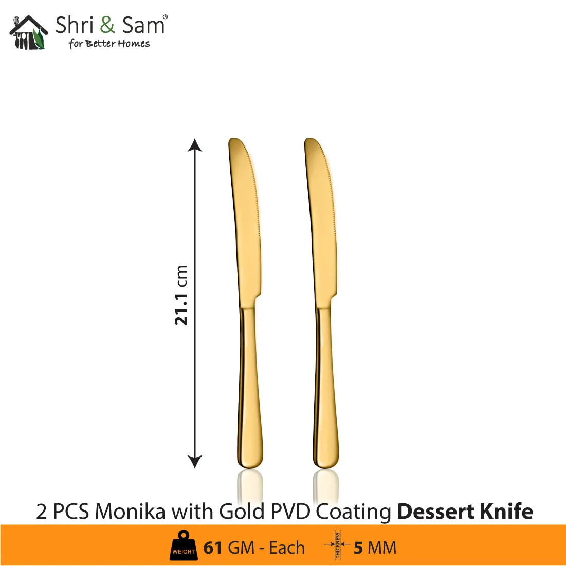 Stainless Steel Cutlery with Gold PVD Coating Monika