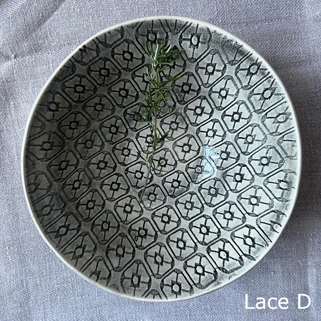 Wonki Ware Pasta Bowl - Charcoal Lace