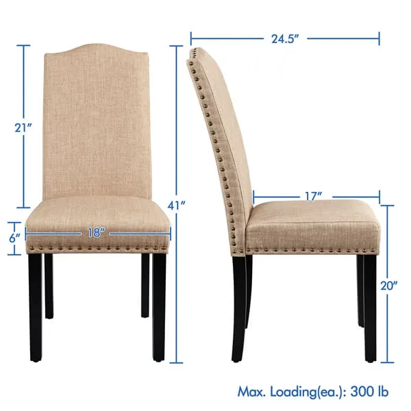 Yaheetech Dining Chairs Upholstered Parsons Chairs