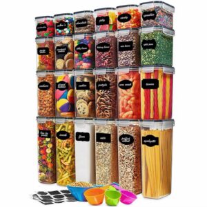24Pcs Airtight Food Storage Containers | Kitchen Pantry Organizer