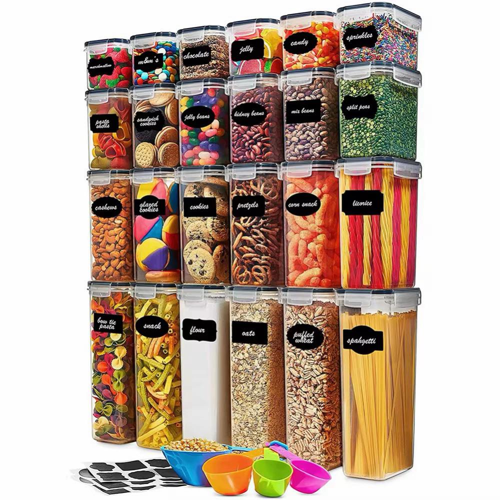 24Pcs Airtight Food Storage Containers | Kitchen Pantry Organizer